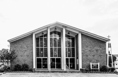 St. Joseph Catholic Church in Centerville, Louisiana Image 1 B&W